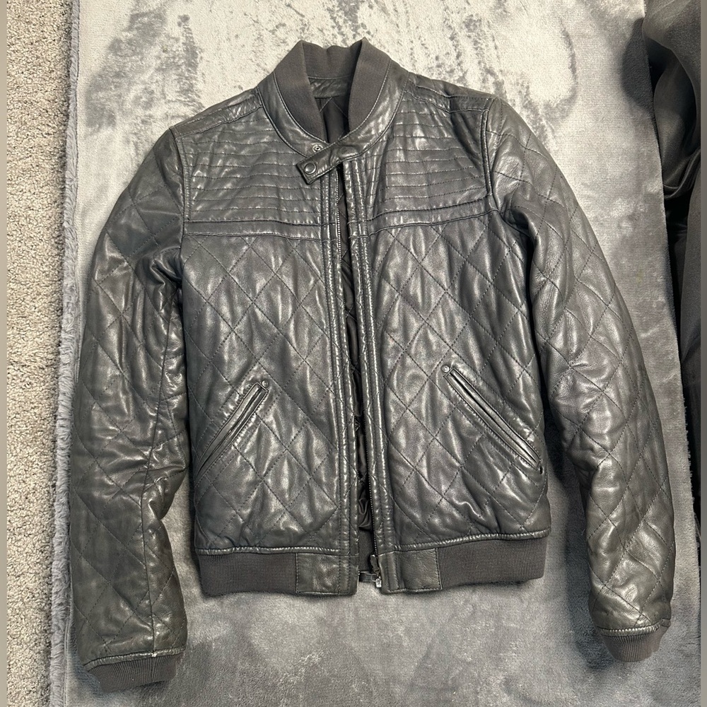 DIESEL Leather Jacket Sm Reversible Used For Movie Comes With Shirt Zombieland